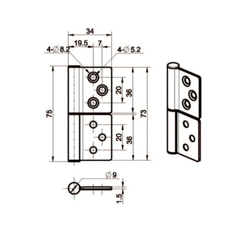 /product/hinge/不锈钢内嵌式可拆卸铰链B222816/